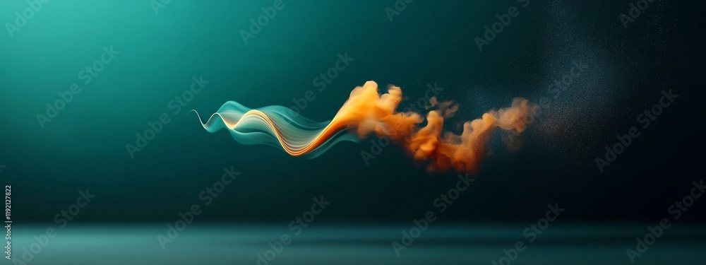 Poster captivating of an animation depicting a wave packet undergoing refraction and changing direction at 