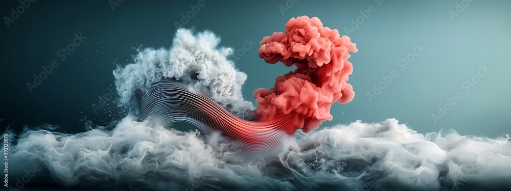 Poster a captivating digital showcasing the dynamic interference of a wave packet creating a vibrant displa