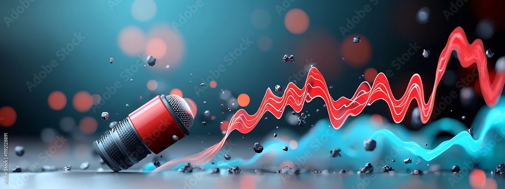 Poster an animated depicting a wave packet undergoing interference and producing beats at certain frequenci
