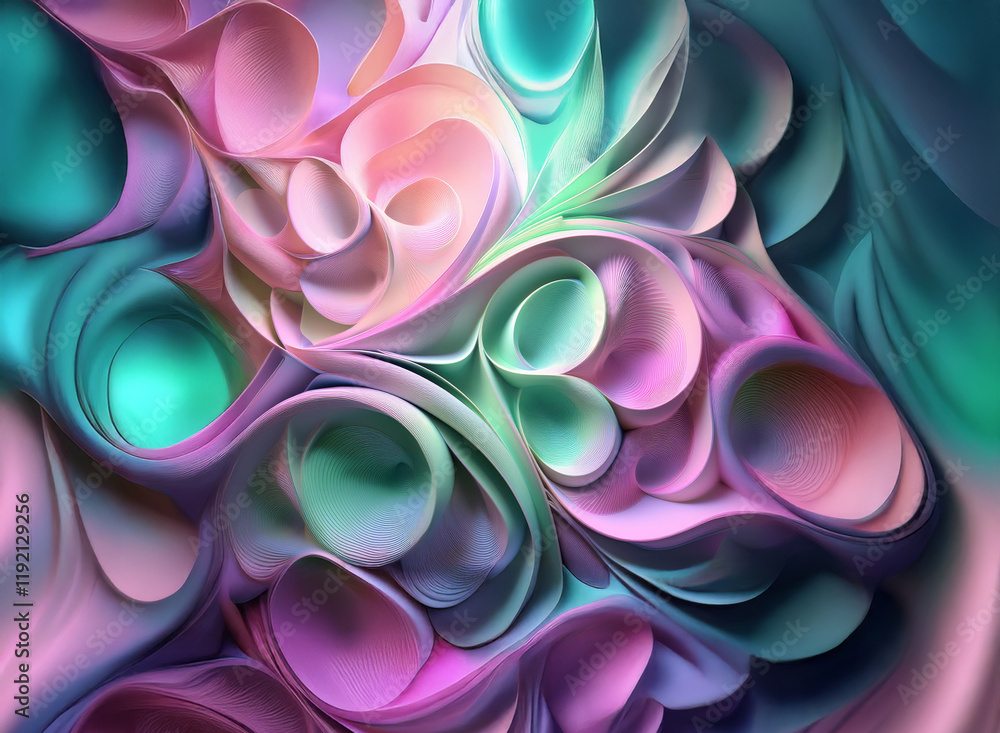 Poster abstract swirls of pastel colors create a captivating, flowing pattern against a vibrant background.