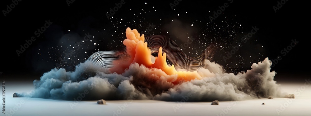 Poster mesmerizing 3d rendered animation showcasing the intricate interference patterns of a wave packet cr