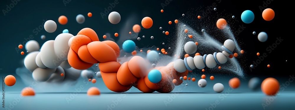 Poster a dynamic 3d rendered animation depicting the interaction of a wave packet with a medium showcasing 