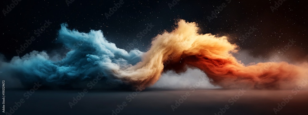 Poster captivating depicting the dynamic propagation of a wave packet through the vast expanse of cosmic sp