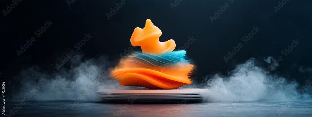 Poster vibrant showcasing the dynamic behavior of a wave packet as it undergoes reflection refraction and d