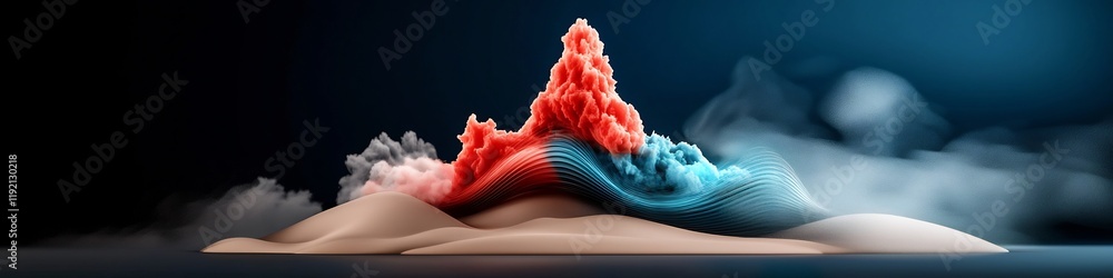 Poster mesmerizing 3d rendered animation showcasing the dynamic behavior of a wave packet as it undergoes r