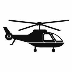 Black Helicopter Silhouette Art