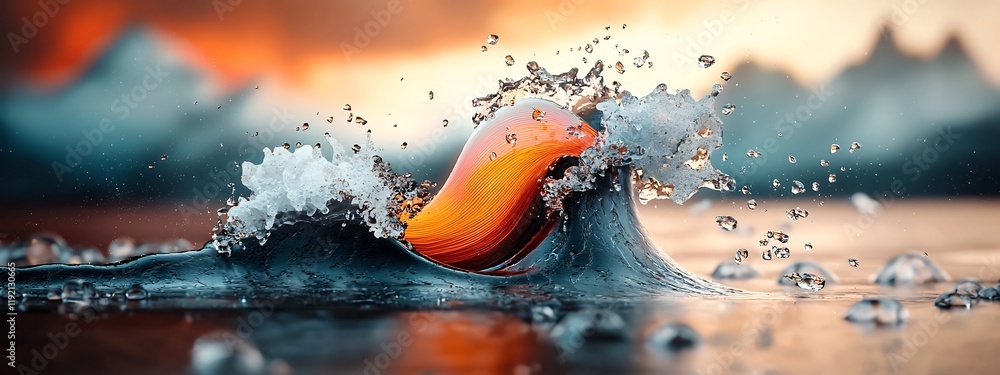 Poster captivating wave packet refraction a dynamic interplay of frequencies and directions in nature s bea