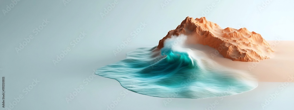 Poster mesmerizing 3d rendered animation of wave packet interacting with boundaries and producing standing 