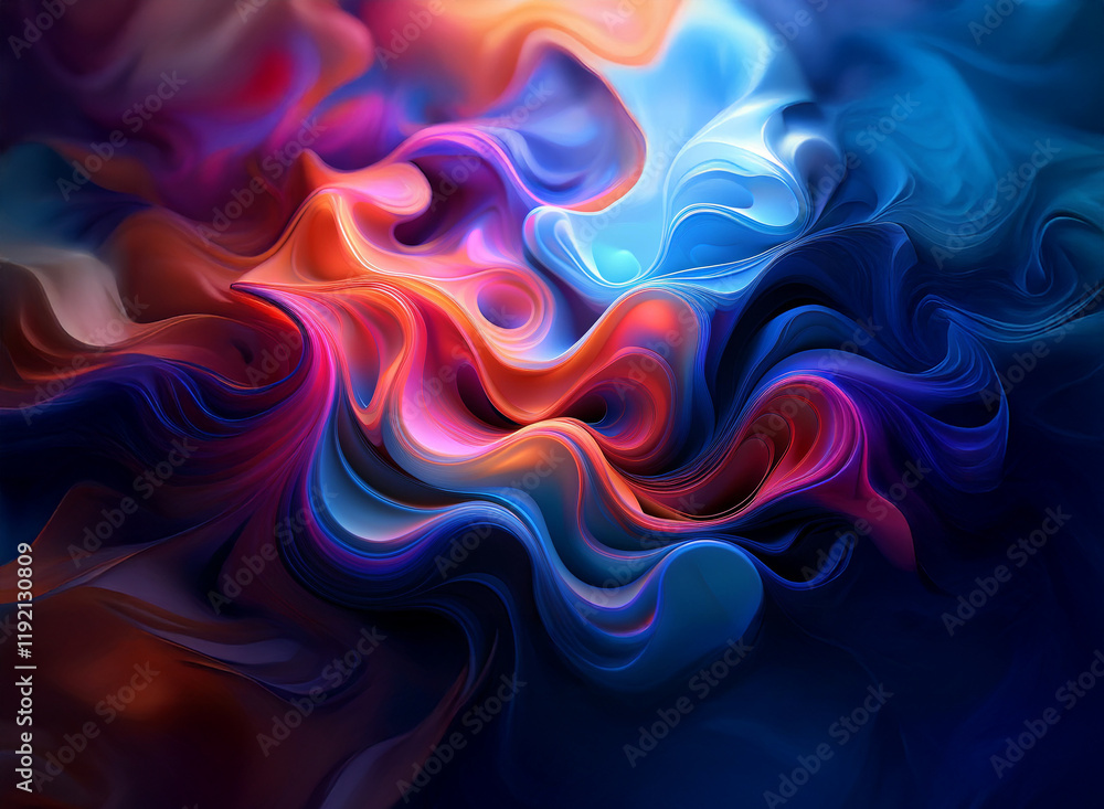 Aufkleber abstract swirling colors create a vibrant, dynamic composition against a dark background. the interp