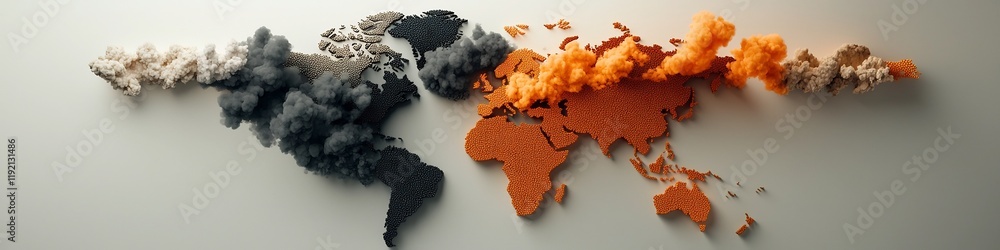 Aufkleber a 3d rendered visualization depicting the frequency distribution of carbon emissions across differen