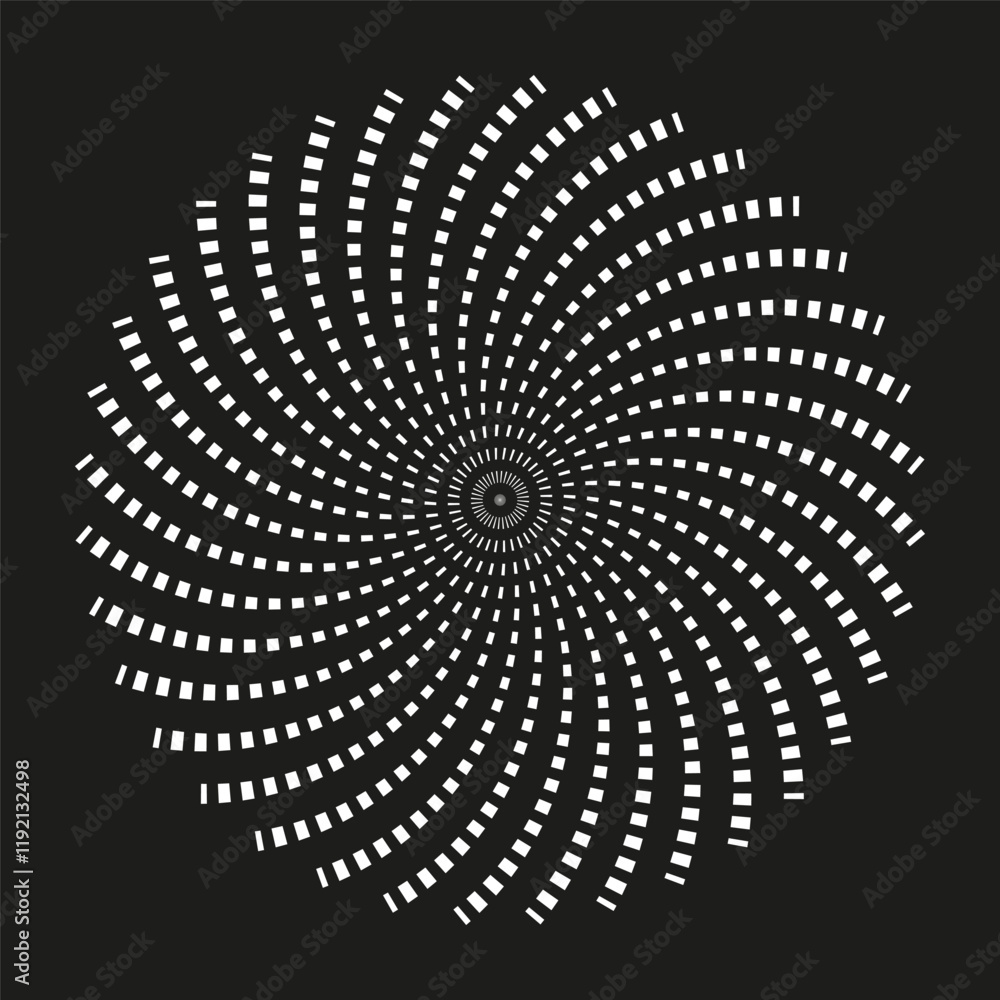 Poster spiral pattern. optical illusion art. geometric abstract element. vector dynamic design.