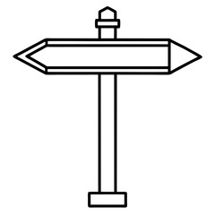 Minimalist Signpost Line Art Design