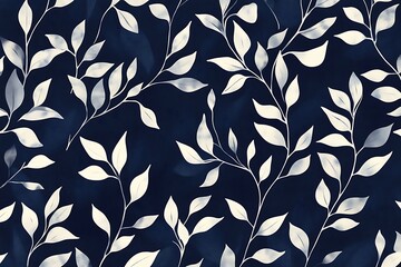 Seamless Willow-Patterned Leaves Design: Elegant and Stylish Carpet Background