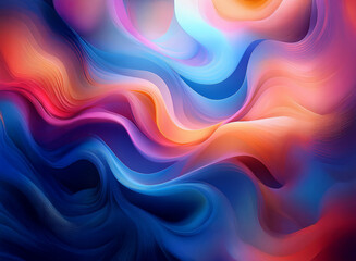 Fototapeta premium Abstract image featuring vibrant, swirling colors against a dark background. The dynamic interplay of hues creates a mesmerizing, fluid effect.