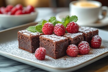 brownies with fresh berries