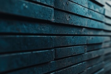 Textured dark blue wall panels urban setting photograph close-up artistic concept