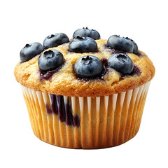 Delicious Blueberry Muffin Baked Goods Sweet Treat Close up Photography Isolated on Black