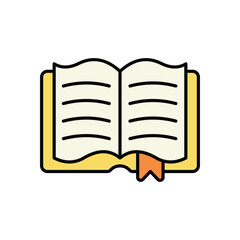 Open Book icon isolated on a white background. Vector illustration.