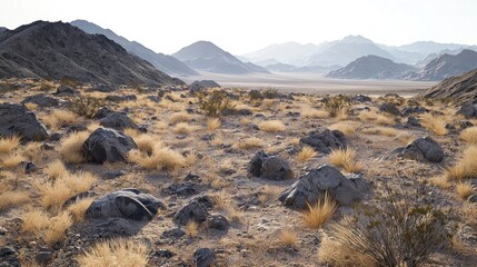 Serene Desert Landscape: Mojave Desert, California