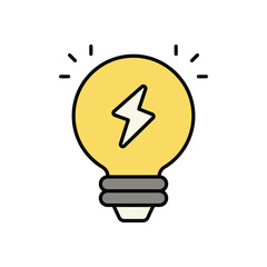 Lightbulb icon isolated on a white background. Vector illustration.