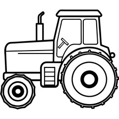 Minimalist Tractor Line Art Design