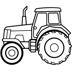 Minimalist Tractor Line Art Design