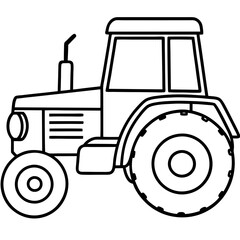 Minimalist Tractor Line Art Design