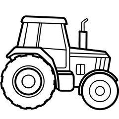 Minimalist Tractor Line Art Design