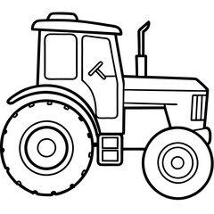 Minimalist Tractor Line Art Design