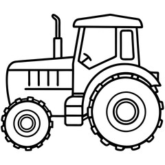 Minimalist Tractor Line Art Design