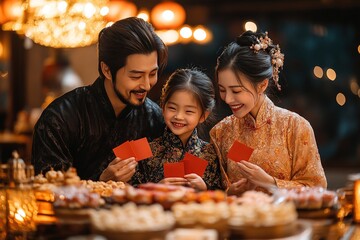 happy family in chinese new year