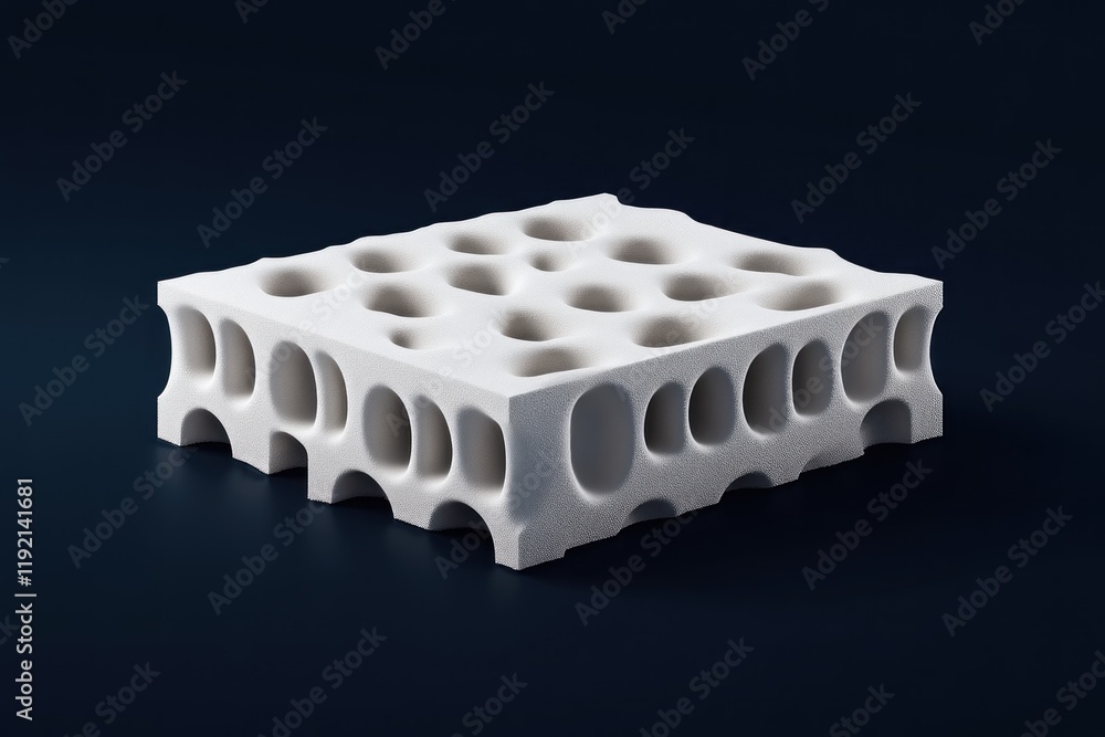Poster innovative foam structure studio setting product photography minimalist environment close-up view de