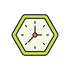 Clock icon isolated on a white background. Vector illustration.