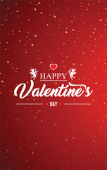 Valentines Day lettering greeting card poster template. Valentines Day romantic greeting card, invitation, banner template, Happy Valentines Day typography vector illustration design. 