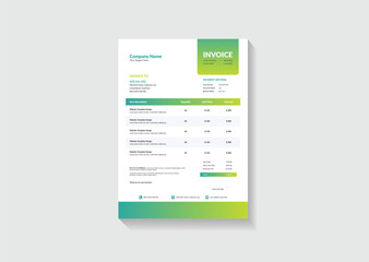 Minimal professional invoice template vector design for your business
