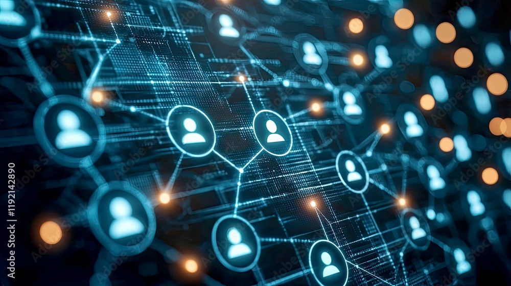 Poster global network connections: digital communication and social networking