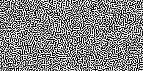 Organic seamless patterns with rounded lines Diffusion reaction background. Monochrome background of natural organic forms motion. Overlay template abstract Turing organic wallpaper background.