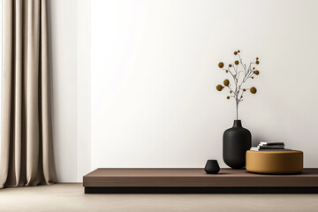 Modern interior design showcasing minimalism with decorative elements and natural colors