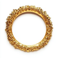 Obraz premium Gold frame for painting or picture on white background. Gold frame photo isolated.