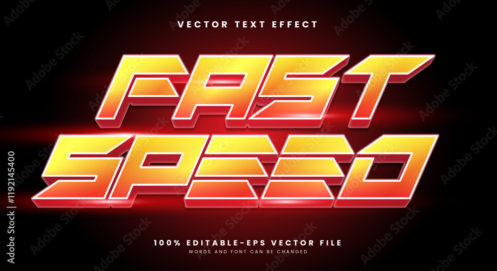 Poster fast speed editable text effect template suitable for champion text style