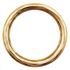 Golden photo frame isolated on a white background. Object with clipping path. Modern simple gold frame ideal for advertisement background and photography concept. Picture frame isolated on white.