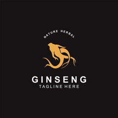 Ginseng logo herbal plant for medicine natural herbal design illustration idea