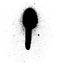 Rugged vertical black spray paint drip with bold texture and modern style