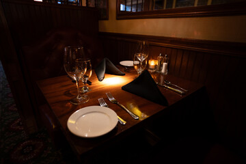 Cozy table setup for fine dining establishment
