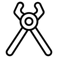 Obraz premium Blacksmith pliers Line Icon
