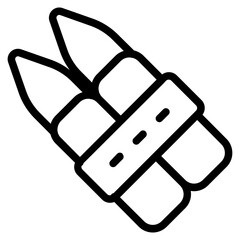 Bullet with casing Line Icon