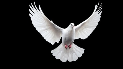 Majestic White Dove in Flight: A Symbol of Peace and Hope