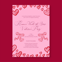 Modern Valentine Party Invitation Template Clean and Chic Layout For Love-Themed Celebrations