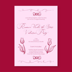 Modern Valentine Party Invitation Template Clean and Chic Layout For Love-Themed Celebrations