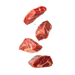 Obraz premium raw beef steak isolated on a transparent background